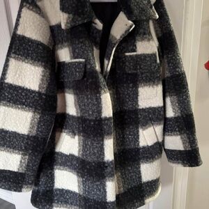 Plaid Black and White Women's shacket